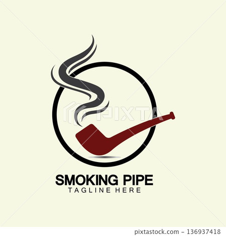 Pipe Smoking Logo icon vector illustration design.Tobacco, cigar, pipe icon vector image. 136937418