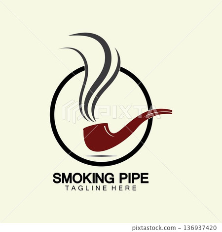 Pipe Smoking Logo icon vector illustration design.Tobacco, cigar, pipe icon vector image. 136937420