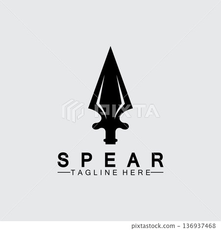 Spear logo icon vector illustration design.Head spear logo vintage illustration design vector 136937468