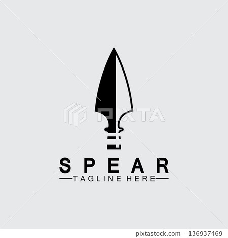 Spear logo icon vector illustration design.Head spear logo vintage illustration design vector 136937469