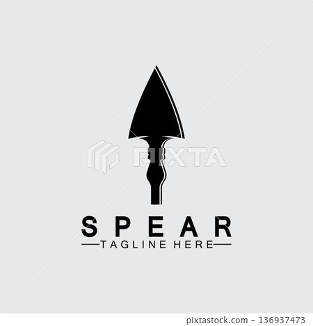 Spear logo icon vector illustration design.Head spear logo vintage illustration design vector Spear logo icon vector illustration design.Head spear logo vintage illustration design vector 136937473