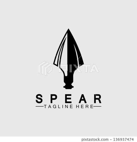 Spear logo icon vector illustration design.Head spear logo vintage illustration design vector Spear logo icon vector illustration design.Head spear logo vintage illustration design vector 136937474