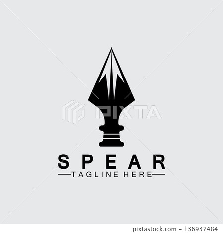 Spear logo icon vector illustration design.Head spear logo vintage illustration design vector 136937484