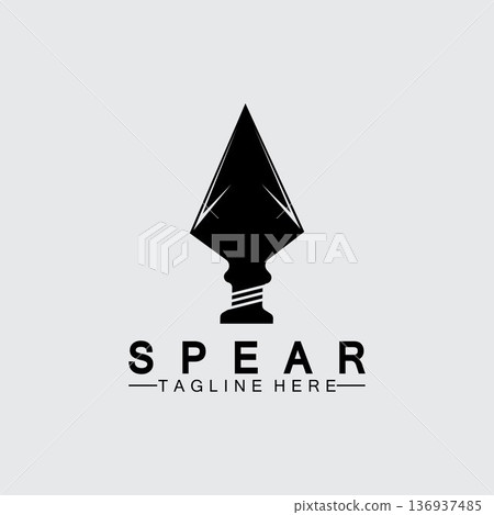 Spear logo icon vector illustration design.Head spear logo vintage illustration design vector 136937485