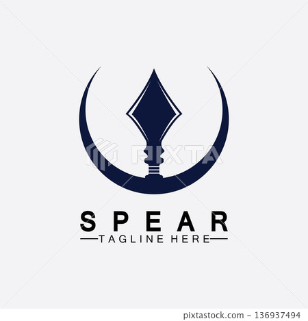 Spear logo icon vector illustration design.Head spear logo vintage illustration design vector 136937494