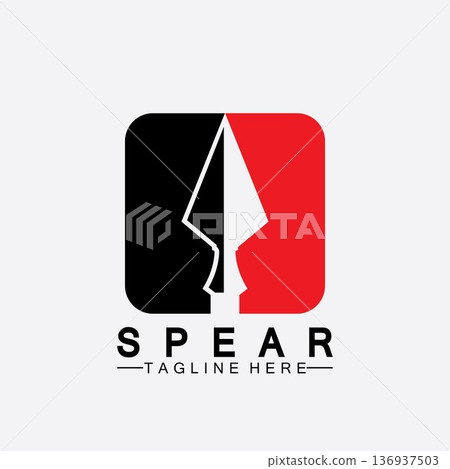 Spear logo icon vector illustration design.Head spear logo vintage illustration design vector Spear logo icon vector illustration design.Head spear logo vintage illustration design vector 136937503