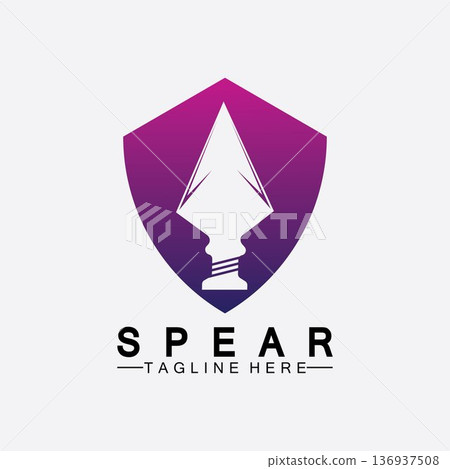 Spear logo icon vector illustration design.Head spear logo vintage illustration design vector 136937508