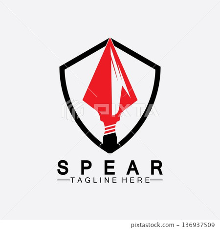 Spear logo icon vector illustration design.Head spear logo vintage illustration design vector Spear logo icon vector illustration design.Head spear logo vintage illustration design vector 136937509