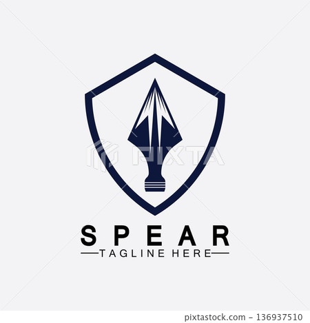 Spear logo icon vector illustration design.Head spear logo vintage illustration design vector 136937510