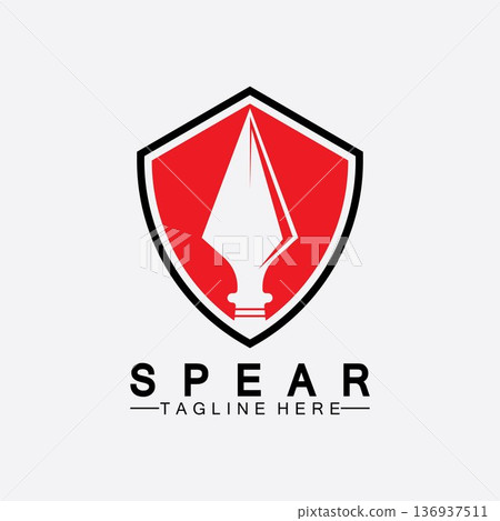 Spear logo icon vector illustration design.Head spear logo vintage illustration design vector Spear logo icon vector illustration design.Head spear logo vintage illustration design vector 136937511