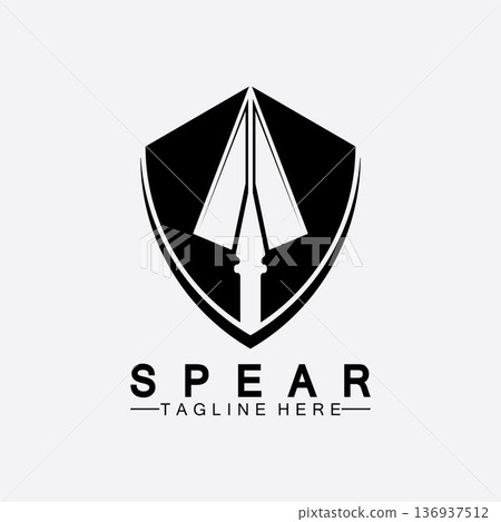 Spear logo icon vector illustration design.Head spear logo vintage illustration design vector 136937512