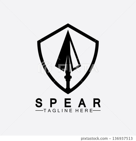 Spear logo icon vector illustration design.Head spear logo vintage illustration design vector Spear logo icon vector illustration design.Head spear logo vintage illustration design vector 136937513