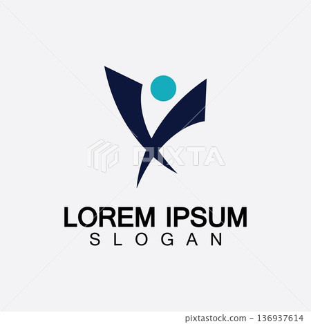 Abstract people logo design.fun people,healthy people,sport,community people symbol vector illustration 136937614