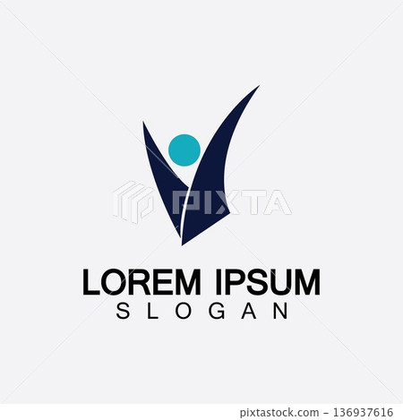 Abstract people logo design.fun people,healthy people,sport,community people symbol vector illustration Abstract people logo design.fun people,healthy people,sport,community people symbol vector illustration 136937616