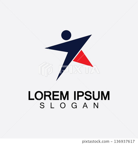 Abstract people logo design.fun people,healthy people,sport,community people symbol vector illustration Abstract people logo design.fun people,healthy people,sport,community people symbol vector illustration 136937617