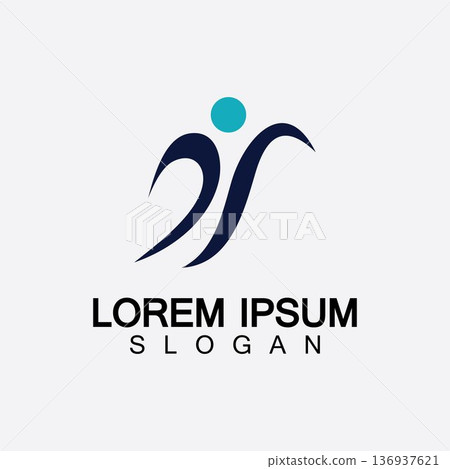Abstract people logo design.fun people,healthy people,sport,community people symbol vector illustration Abstract people logo design.fun people,healthy people,sport,community people symbol vector illustration 136937621