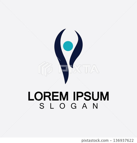 Abstract people logo design.fun people,healthy people,sport,community people symbol vector illustration Abstract people logo design.fun people,healthy people,sport,community people symbol vector illustration 136937622