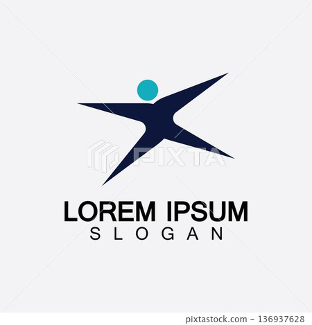 Abstract people logo design.fun people,healthy people,sport,community people symbol vector illustration Abstract people logo design.fun people,healthy people,sport,community people symbol vector illustration 136937628