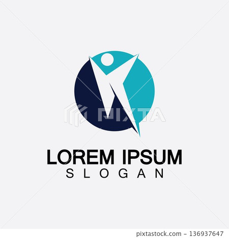 Abstract people logo design.fun people,healthy people,sport,community people symbol vector illustration Abstract people logo design.fun people,healthy people,sport,community people symbol vector illustration 136937647