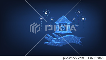 Online banking technology concept. 136937868