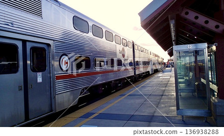 Caltrain at Santa Clara Station, California, USA Caltrain at Santa Clara Station, California, USA 136938288
