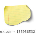 Texture of torn yellow notepad paper pieces 136938532