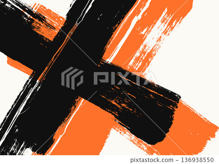 Abstract White Black Orange Cross Brush Stroke Pattern Abstract White Black Orange Cross Brush Stroke Pattern 136938550