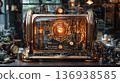 Steampunk Nixie Tube Computer with Glowing Display 136938585