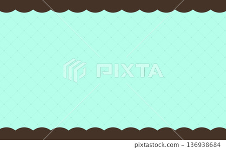 巧克力薄荷色可愛格子圖案和邊框 2-1_橫向 136938684