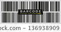 Barcode code stripe with pattern line strip 136938909