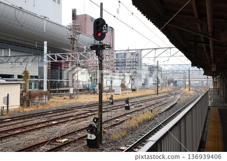 Nov 25 2025 Modern Kyoto Station Platform with Shinkansen Train 136939406