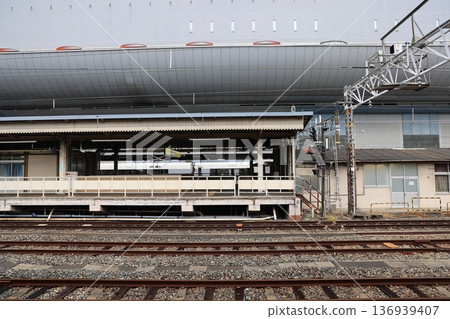 Nov 25 2025 Modern Kyoto Station Platform with Shinkansen Train Nov 25 2025 Modern Kyoto Station Platform with Shinkansen Train 136939407
