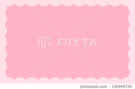 深粉紅色可愛格紋圖案和邊框 2_橫向 136940156