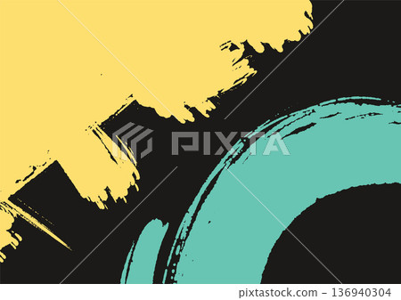 Abstract color brush curve with teal accent Abstract color brush curve with teal accent 136940304