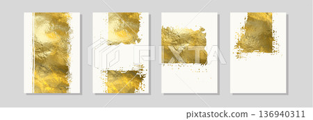 Vector White and Gold Design Templates set Vector White and Gold Design Templates set 136940311