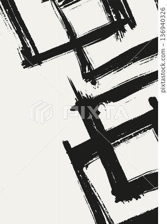 Vector black and white ink brush stroke background Vector black and white ink brush stroke background 136940326