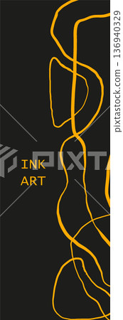 Abstract ink line vector background 136940329