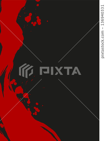 Abstract Red Ink Brush Strokes Art on Black Abstract Red Ink Brush Strokes Art on Black 136940331