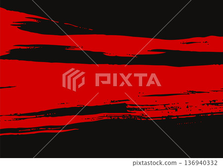 Japanese Red Ink Brush Stroke Vector Banner Japanese Red Ink Brush Stroke Vector Banner 136940332