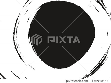 Abstract white circle brush frame background 136940335