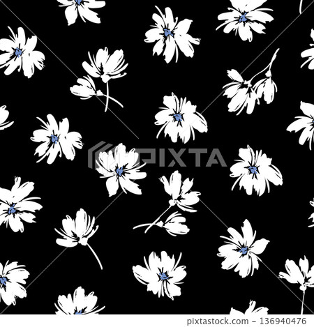 Abstract and cute floral pattern perfect for textiles, 136940476