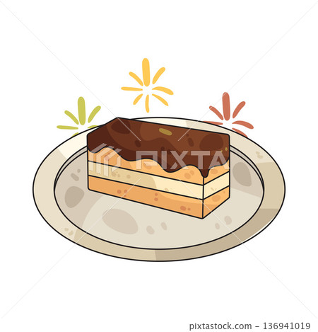 Illustration of Dessert Plate Illustration of Dessert Plate 136941019