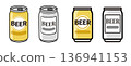 簡單的罐裝啤酒插圖集 136941153