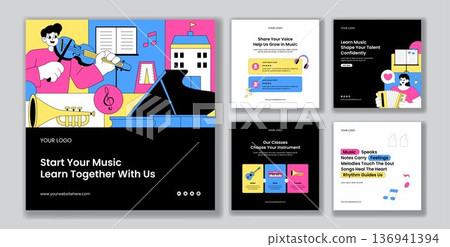 Flat Cartoon Hand Drawn World Penguin Day Social Media Post Background Illustration 136941394