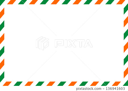 Irish Border with Striped Frame. Copy space. Ideal for St. Patrick's Day designs, Irish envelopes, holiday projects. Vector 136941603