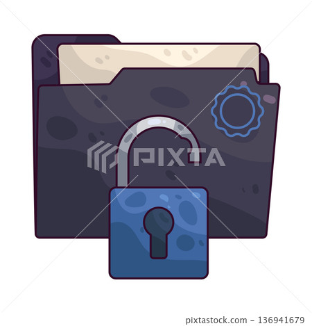 Illustration of Folder Unlock Illustration of Folder Unlock 136941679