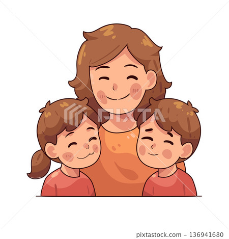 Illustration of Family Mom Illustration of Family Mom 136941680