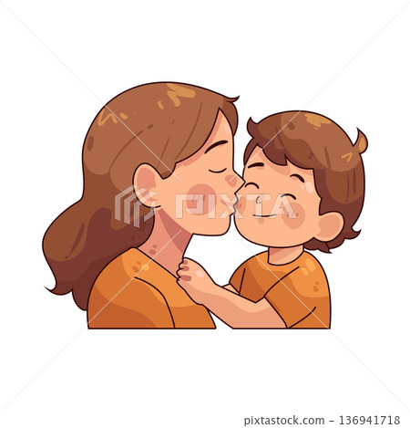 Illustration of Mother Kiss 136941718