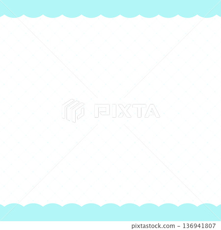 Cute light blue lattice pattern and frame 1_square 136941807
