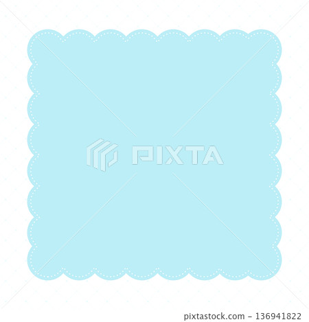 Cute light blue lattice pattern and frame 6_square 136941822